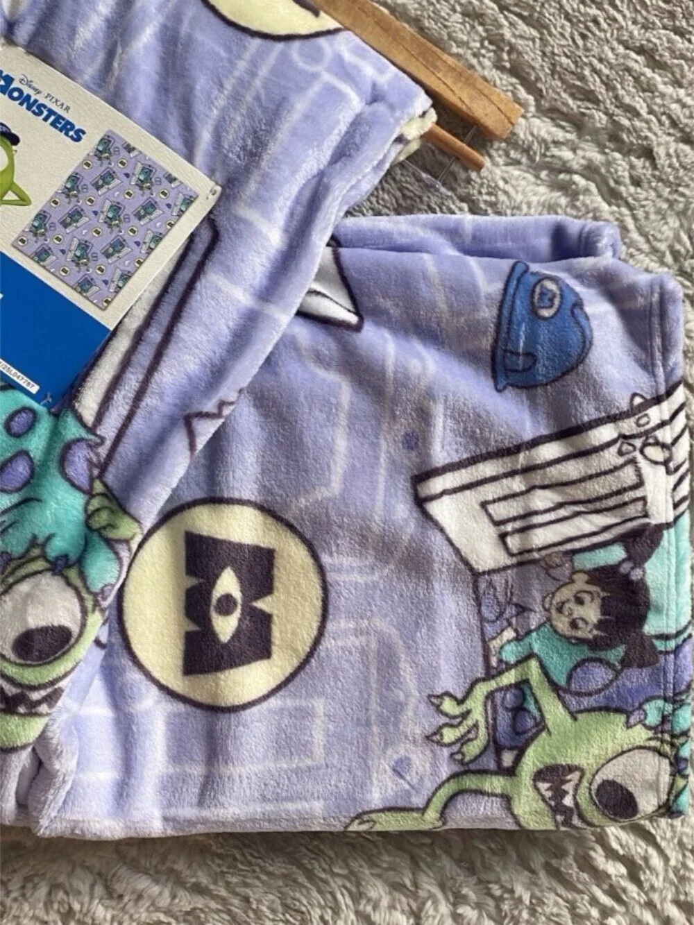 Disney‎ Pixar Monsters Inc Throw Blanket 50”X 70” Sully Mike Boo VIRAL NEW